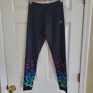 Like New Adidas Girl Aeroready Graphic Leggings Size 14